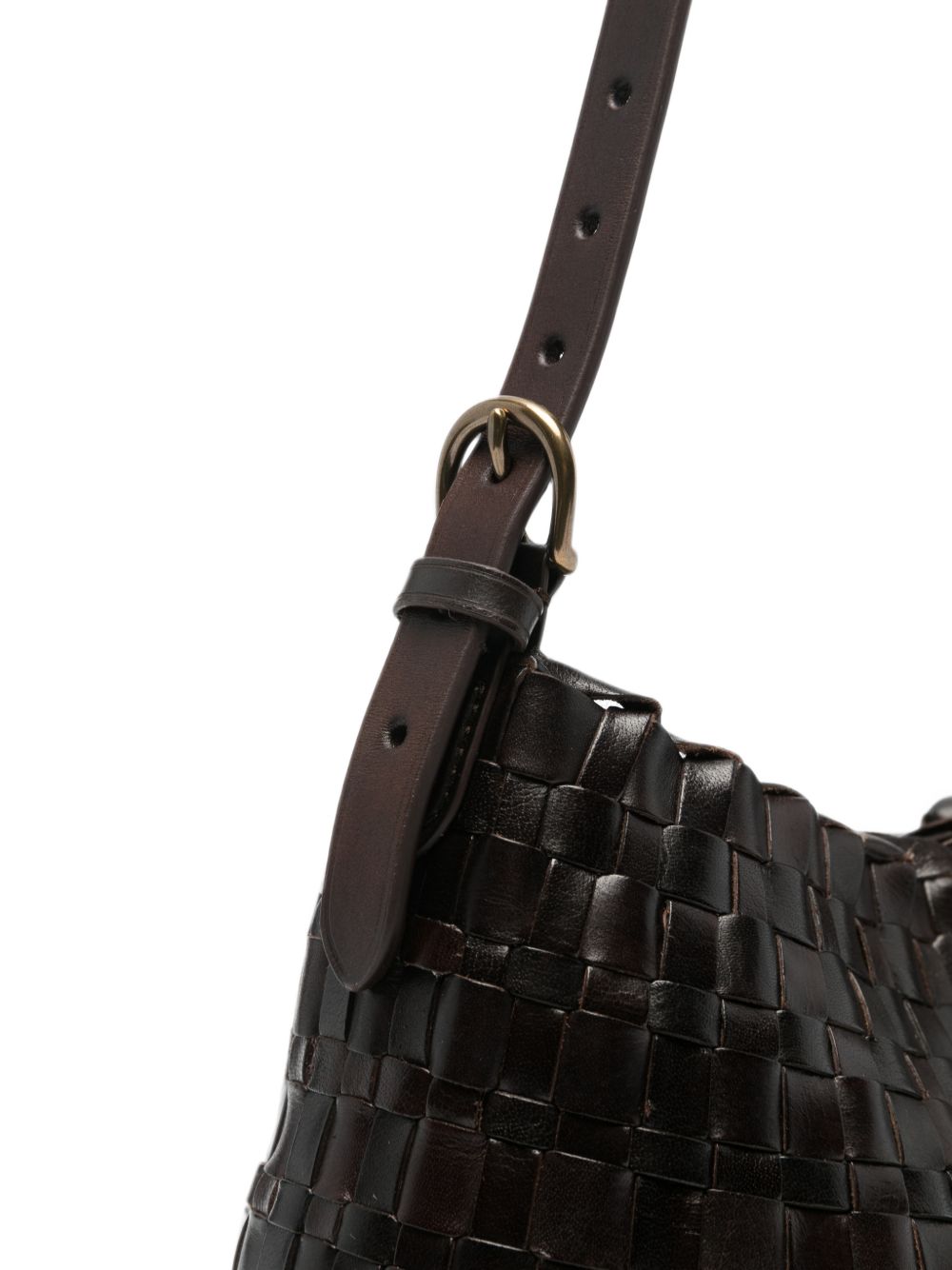 DRAGON DIFFUSION Borsa Hobo Salvage in pelle intrecciata marrone scuro