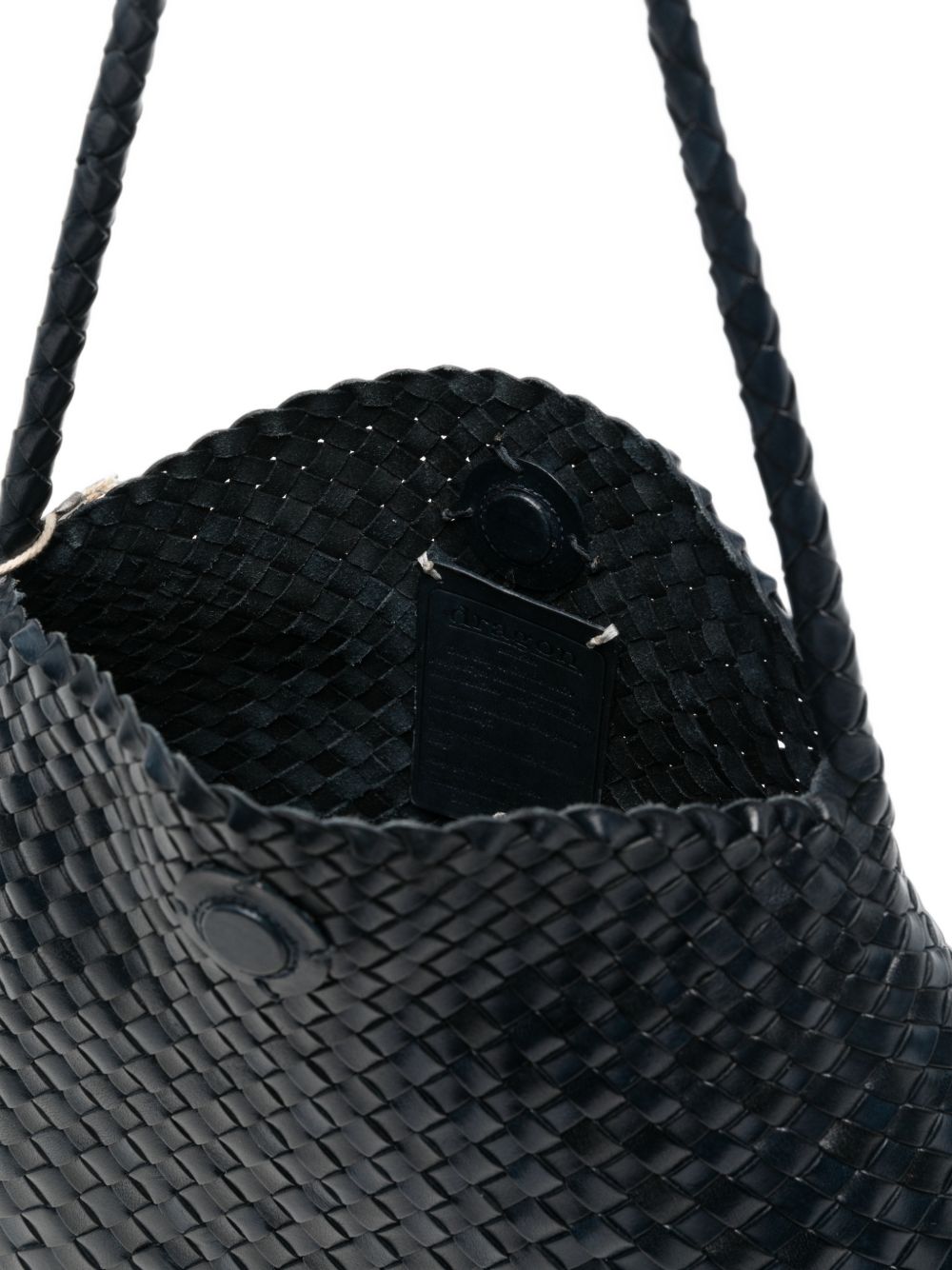 DRAGON DIFFUSION Borsa a spalla Santa Maria in pelle intrecciata blu Marine