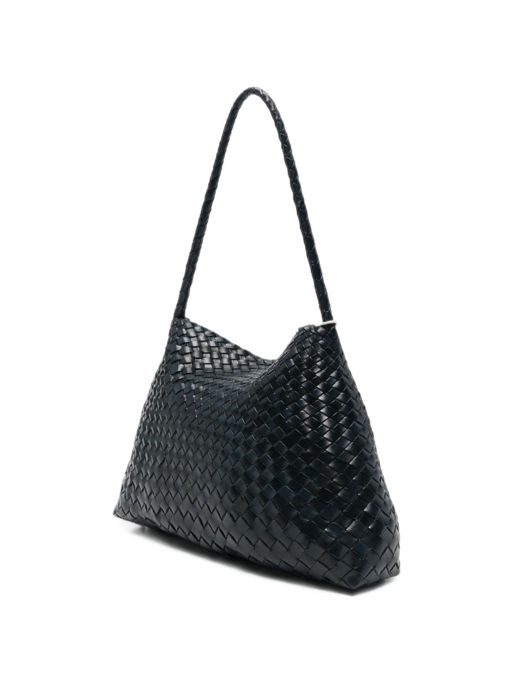 DRAGON DIFFUSION Borsa a spalla Santa Maria in pelle intrecciata blu Marine