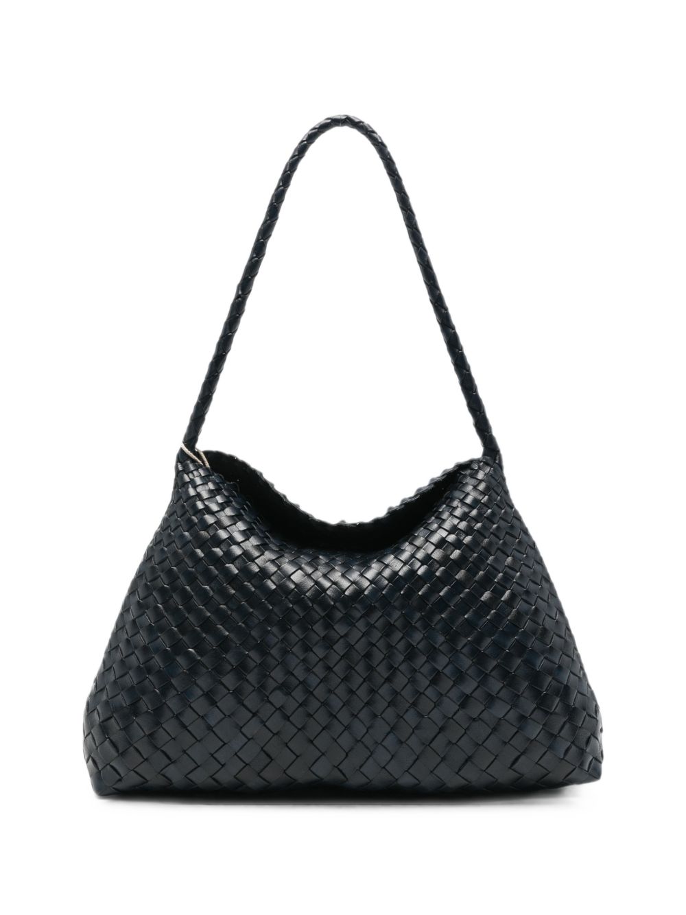 DRAGON DIFFUSION Borsa a spalla Santa Maria in pelle intrecciata blu Marine