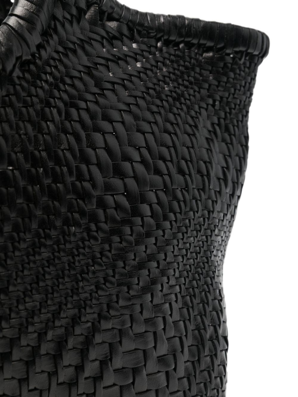 DRAGON DIFFUSION Borsa a spalla Nuntocket Optica in pelle nera intrecciata