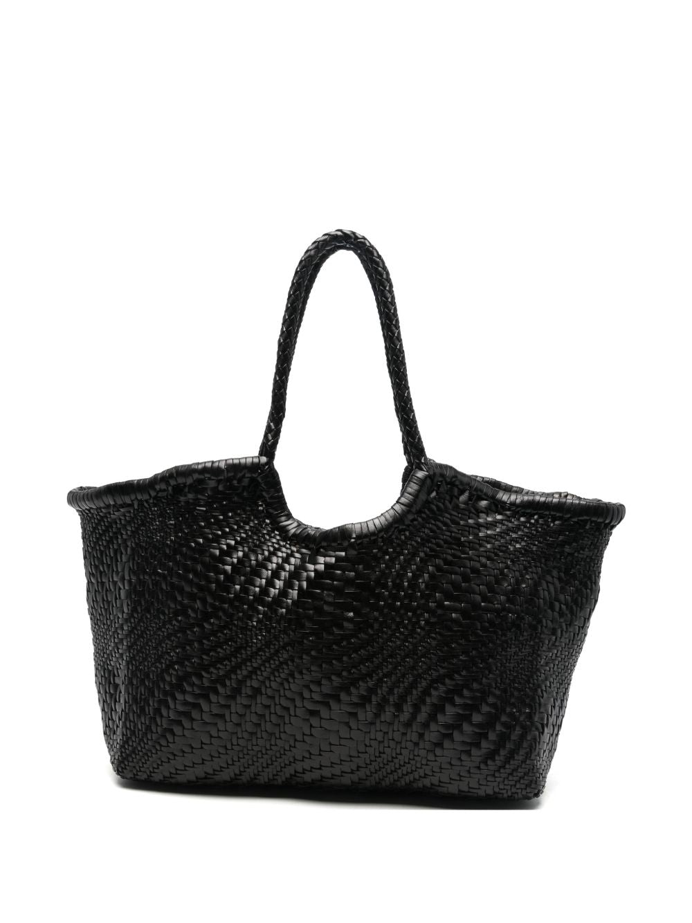 DRAGON DIFFUSION Borsa a spalla Nuntocket Optica in pelle nera intrecciata