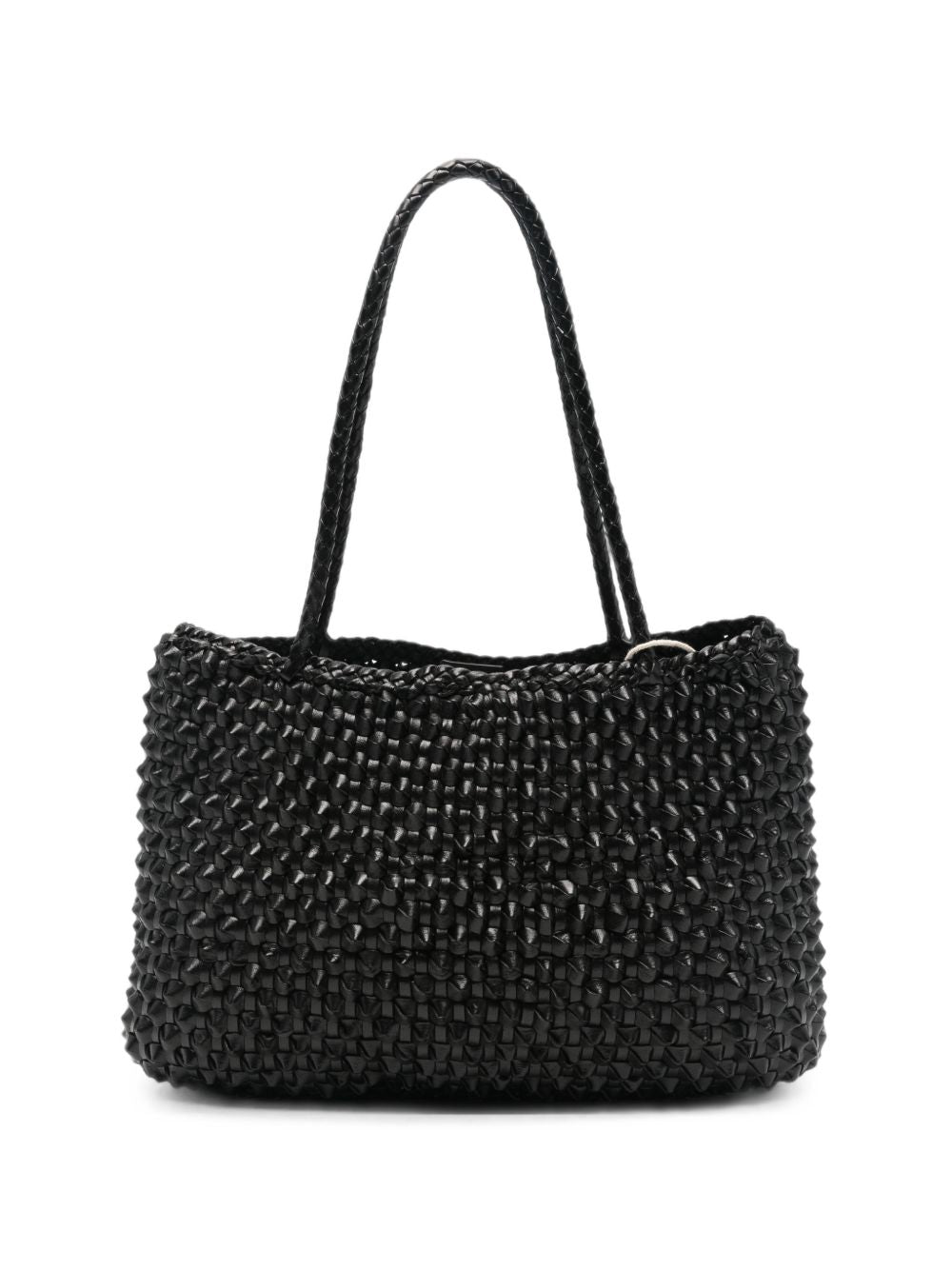 DRAGON DIFFUSION Borsa Santa Croce Big in pelle intrecciata nera
