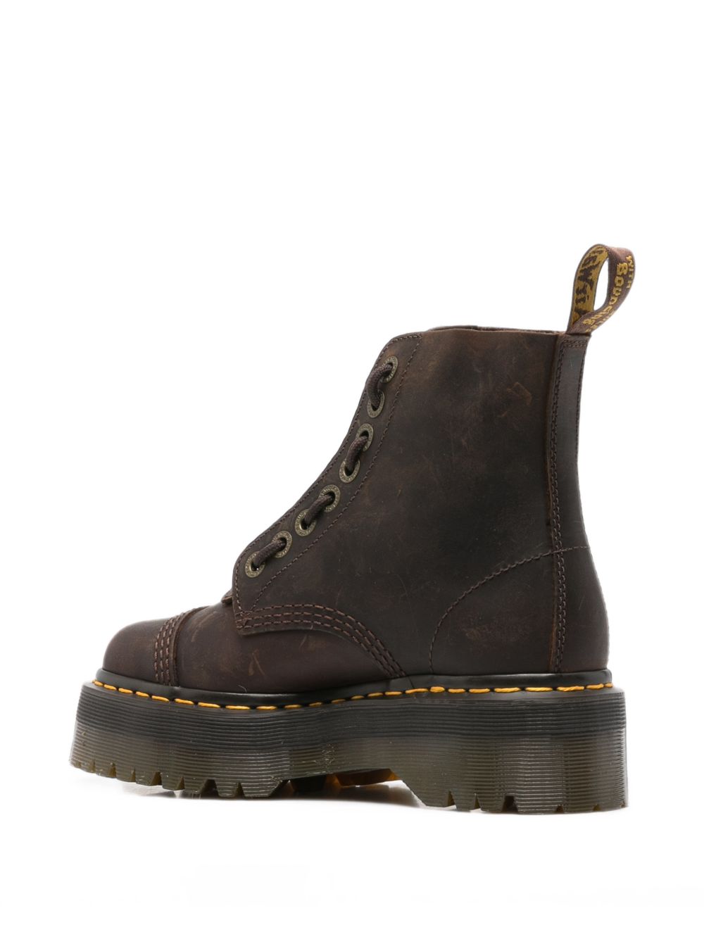 DR MARTENS Anfibi marroni Sinclair in pelle con stringhe