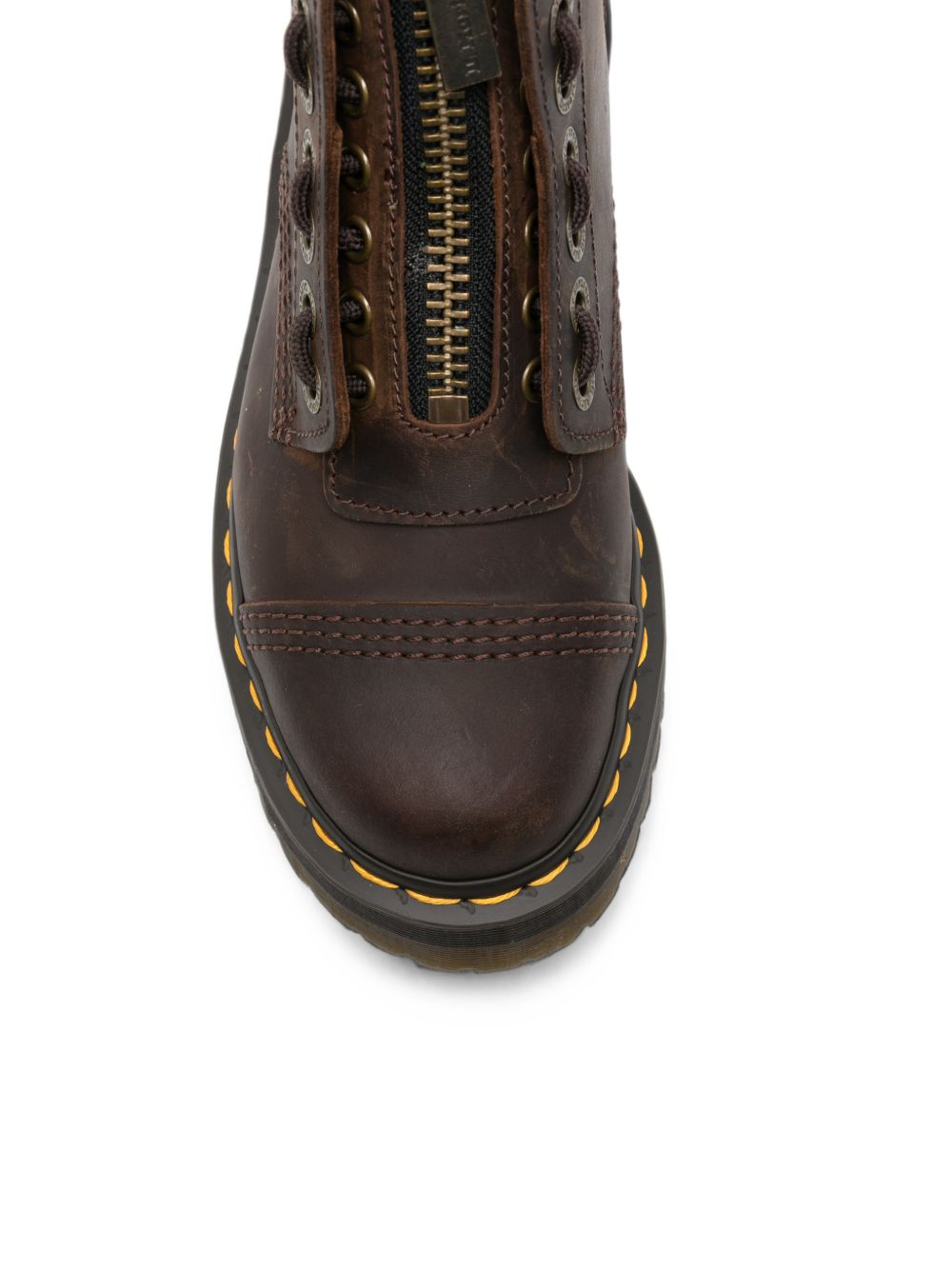 DR MARTENS Anfibi marroni Sinclair in pelle con stringhe