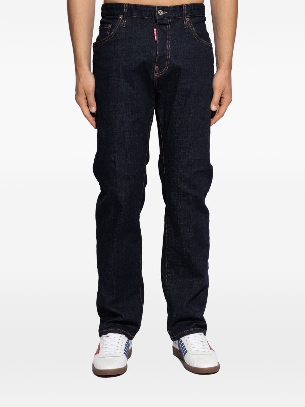 DSQUARED2 Jeans blu scuro in denim con vestibilità contemporanea