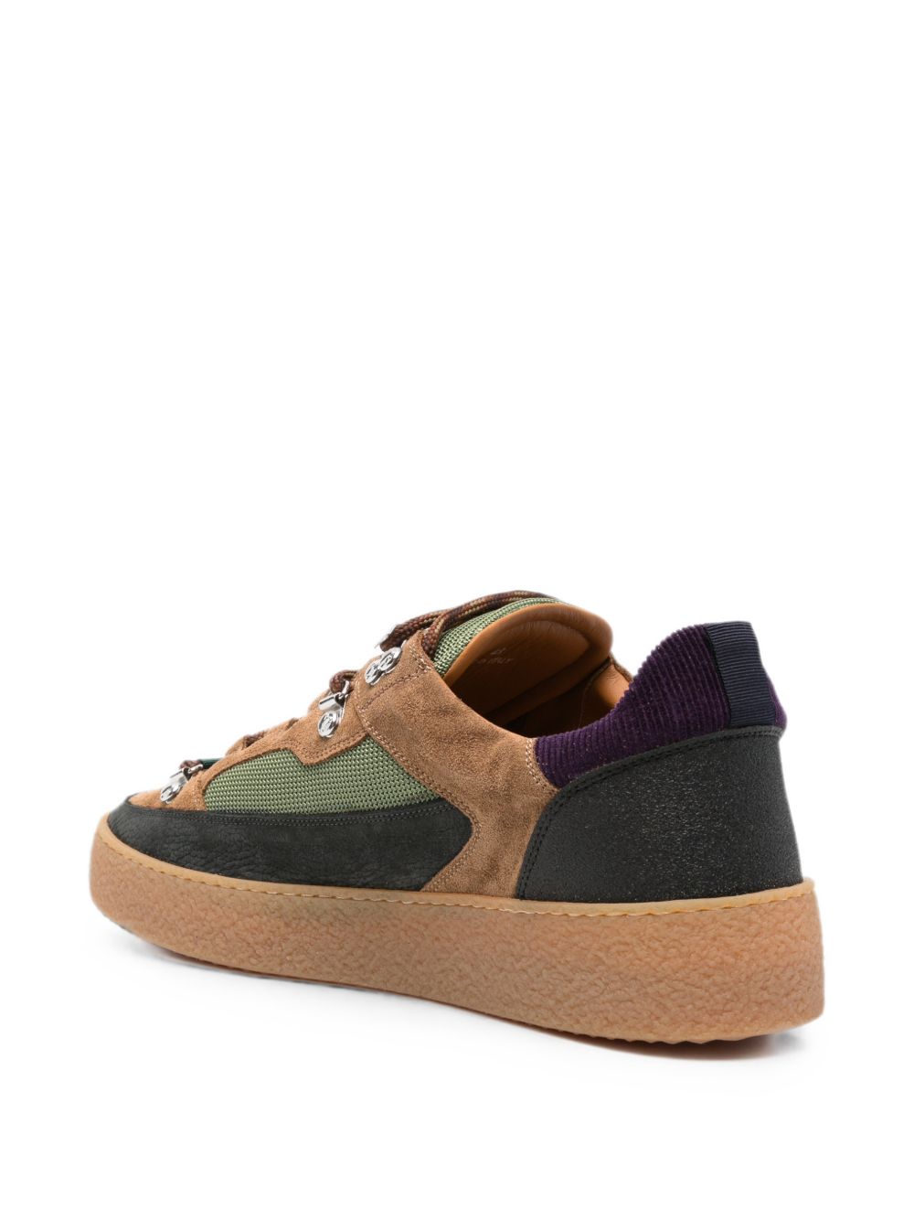 DSQUARED2 Sneakers in suede verde con dettagli marroni