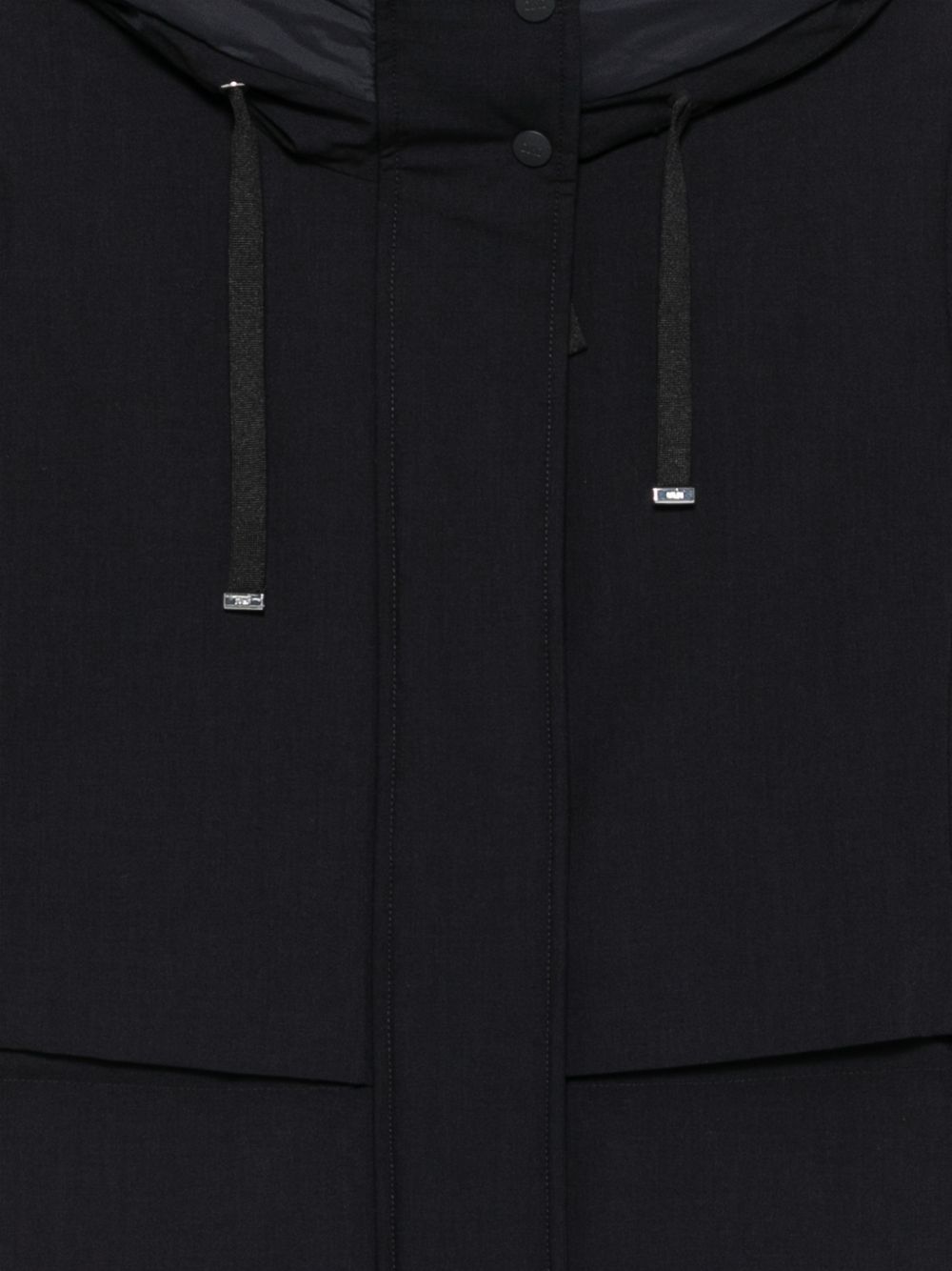 DUNO Piumino Lungo Blu Navy con Cappuccio