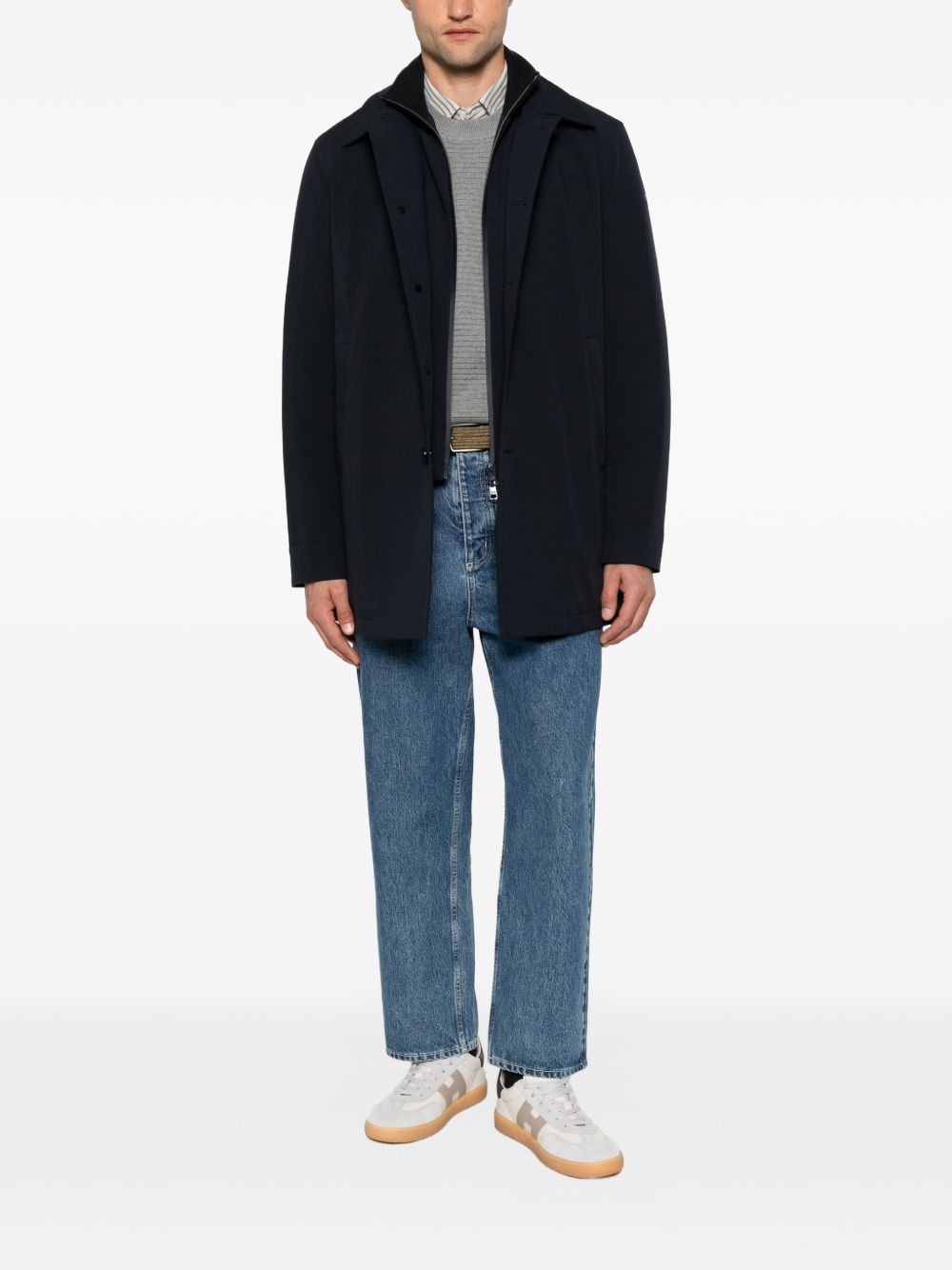 DUNO Cappotto Chesterfield Blu Navy