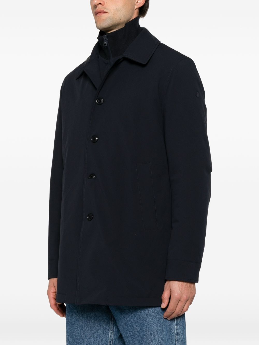 DUNO Cappotto Chesterfield Blu Navy
