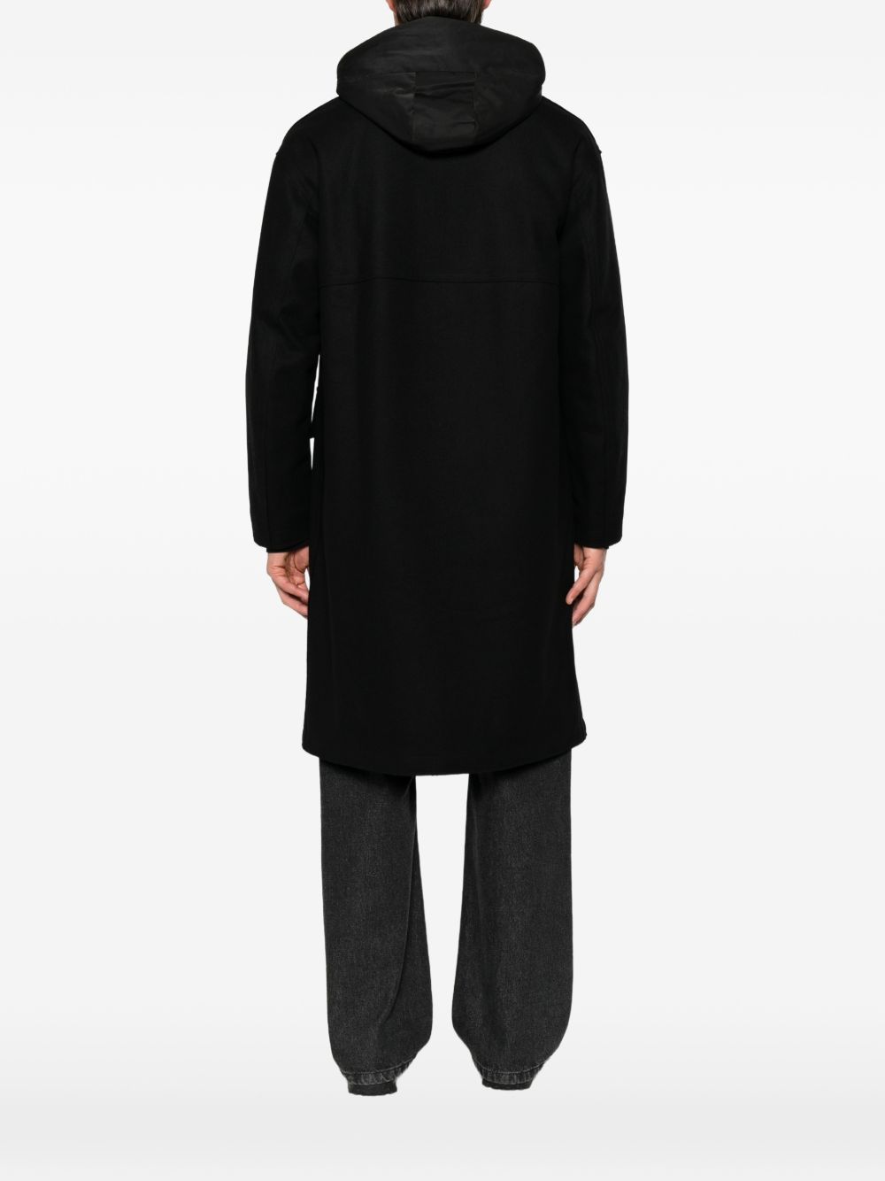 DUNO Cappotto Doppiopetto Nero in Lana e Cashmere