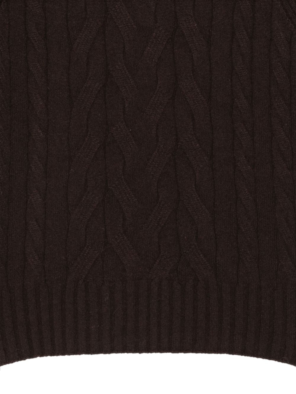 D EXTERIOR Maglia marrone a collo alto in cashmere con texture intrecciata