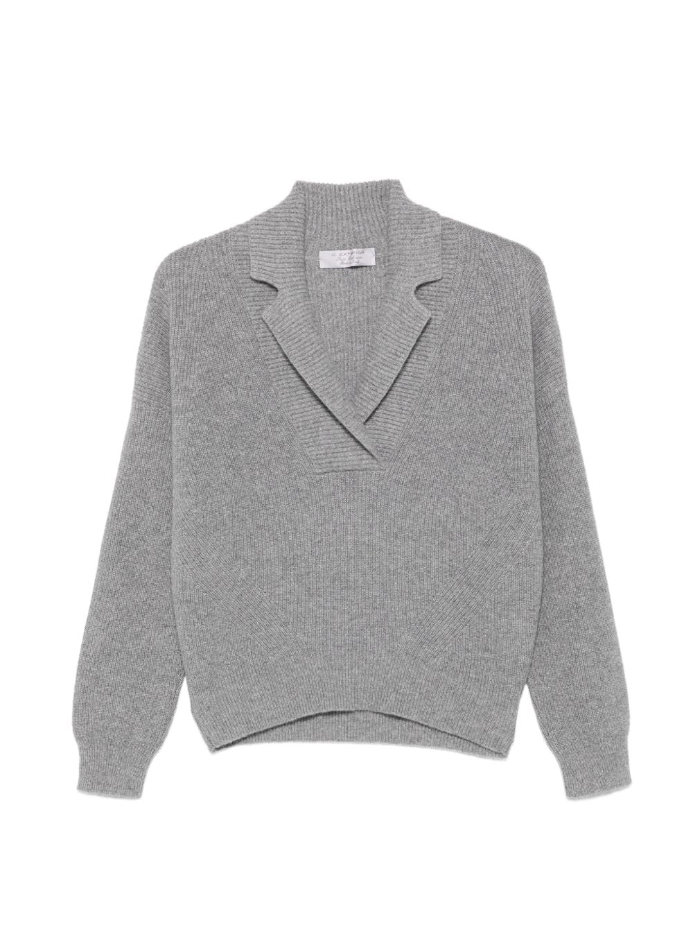 D EXTERIOR Maglia grigio chiaro in cashmere con scollo a V
