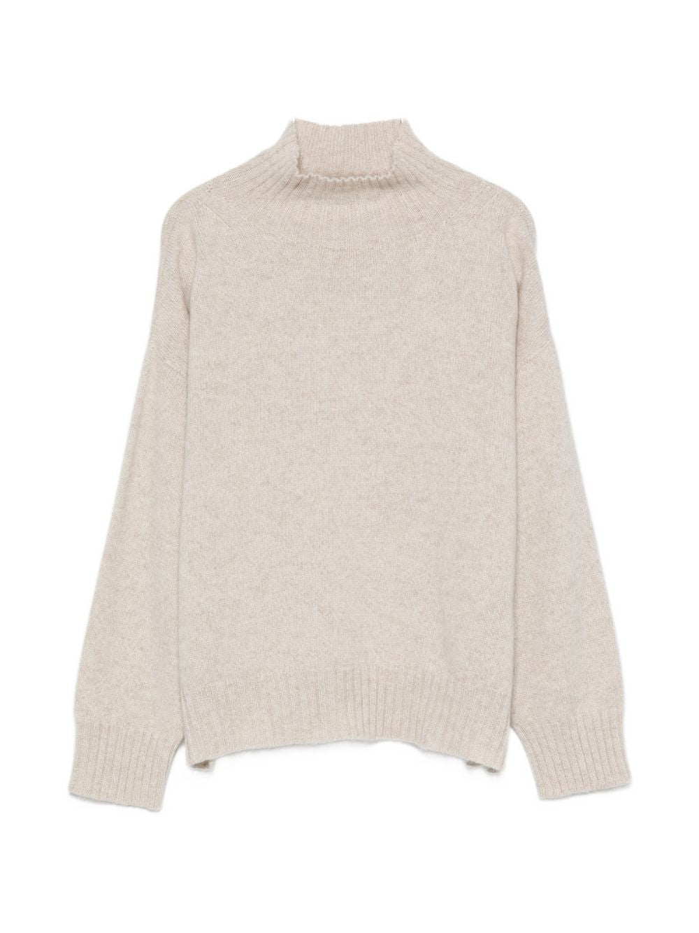 D EXTERIOR Maglia beige in cashmere a collo alto