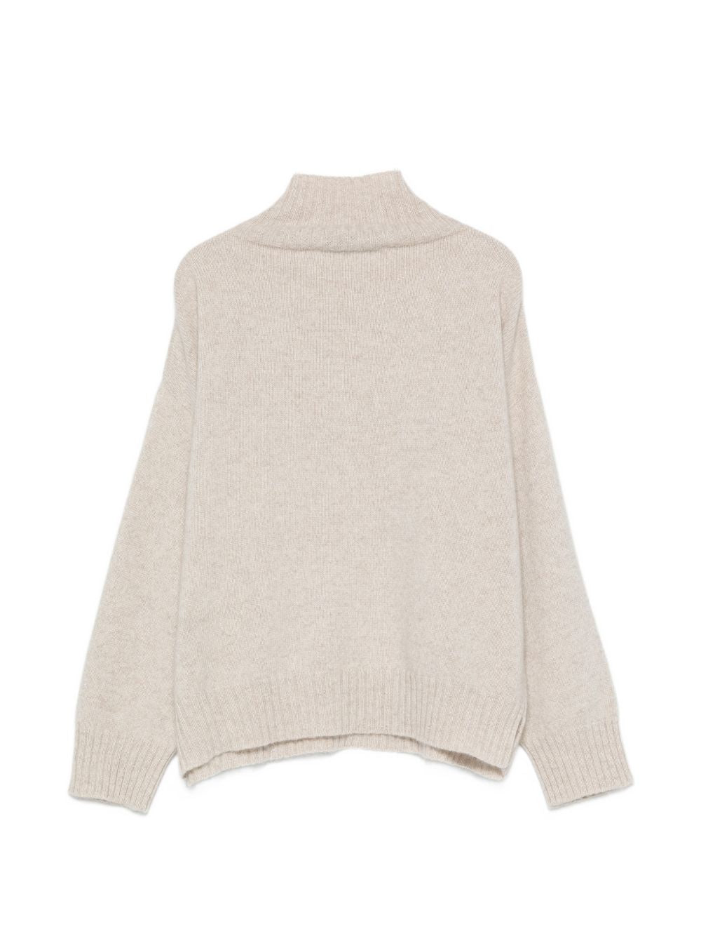 D EXTERIOR Maglia beige in cashmere a collo alto