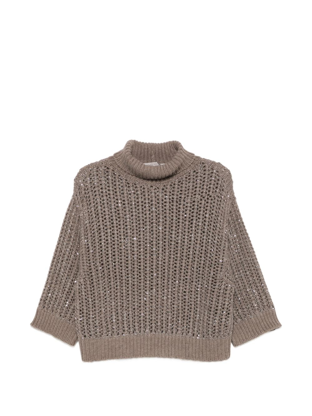 D EXTERIOR Maglia in cashmere a collo alto con maniche a 3/4 firmata