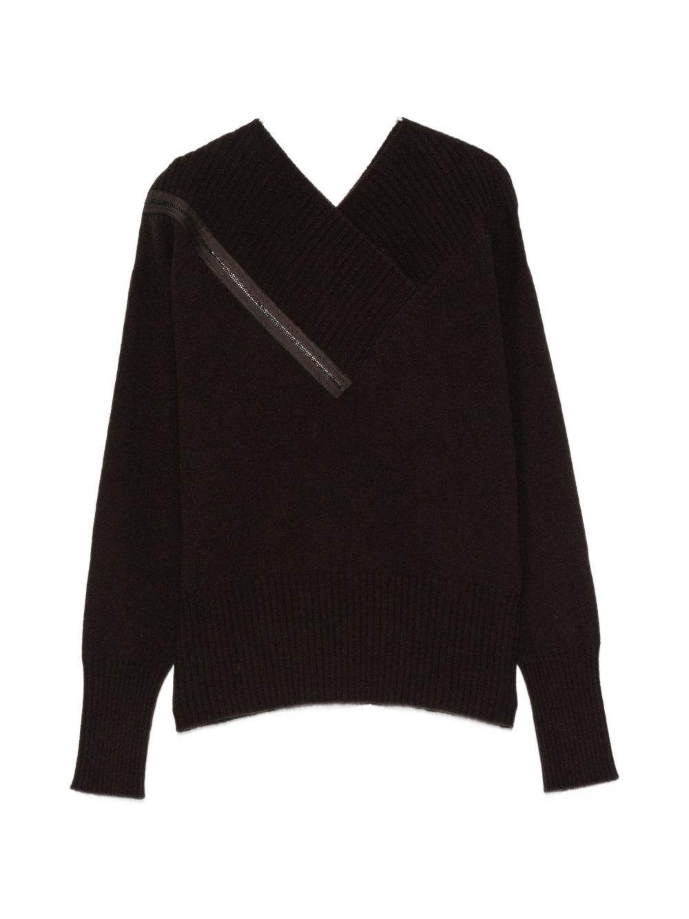 D EXTERIOR Maglia con scollo a V con zip