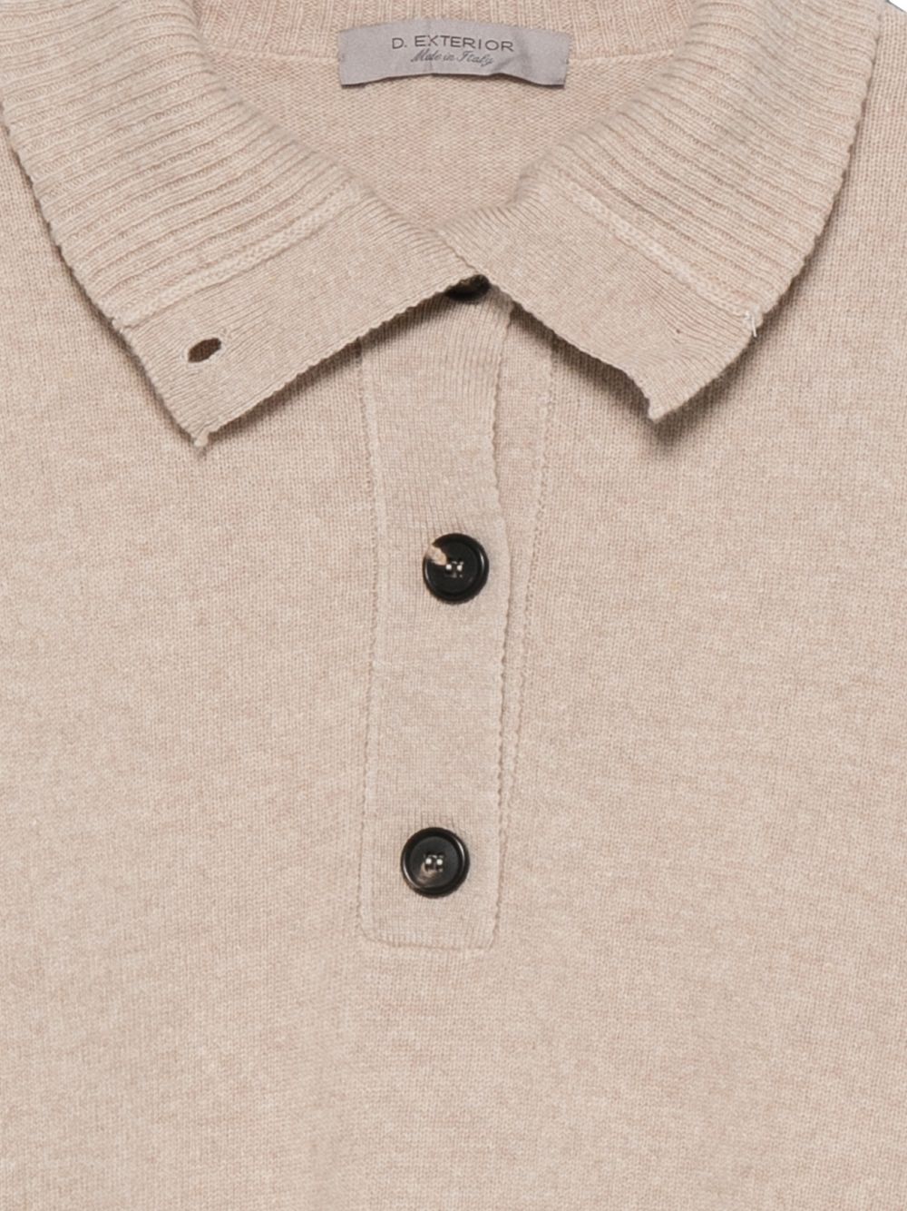 D EXTERIOR Maglia beige in lana con colletto