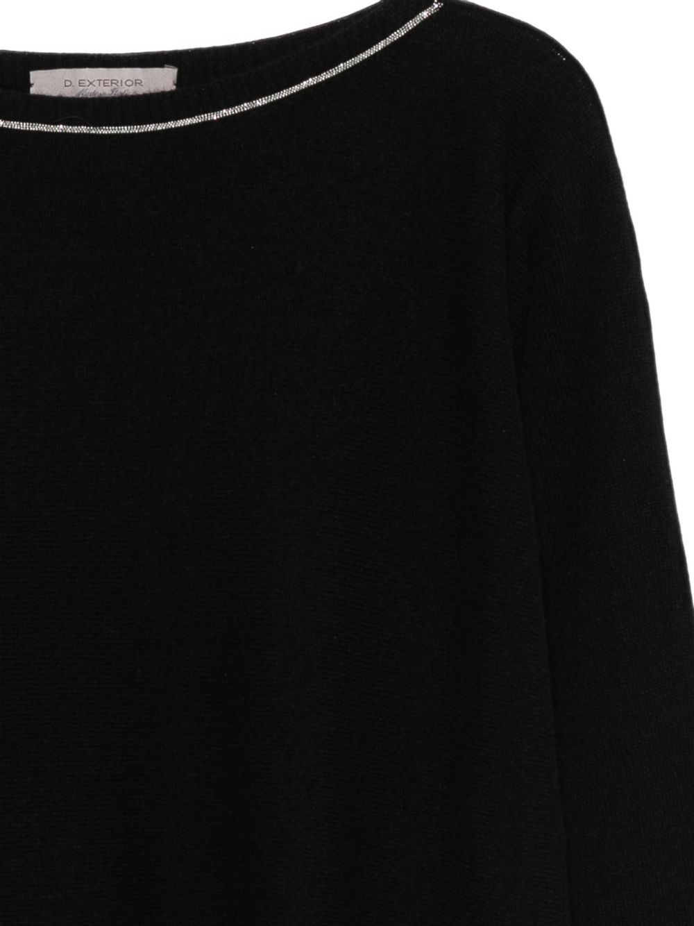 D EXTERIOR Maglia nera con scollo a barca in cashmere
