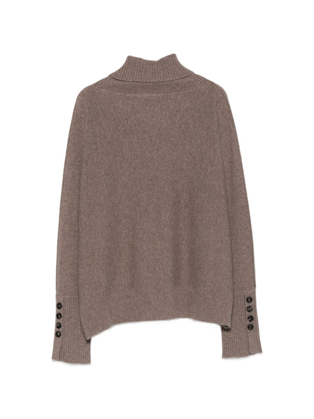 D EXTERIOR Maglia marrone a collo alto in misto lana dalla texture leggera
