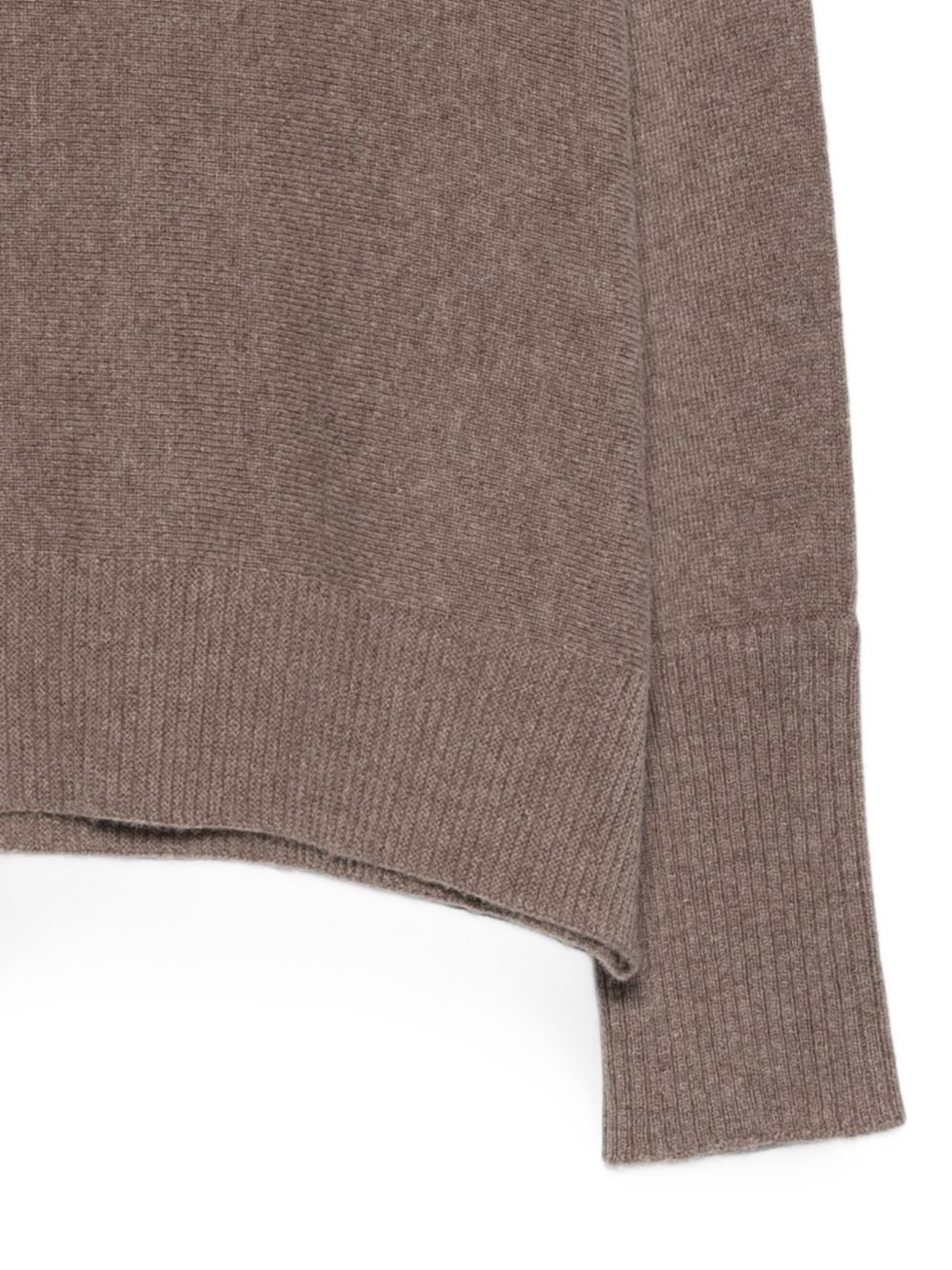 D EXTERIOR Maglia marrone a collo alto in misto lana dalla texture leggera