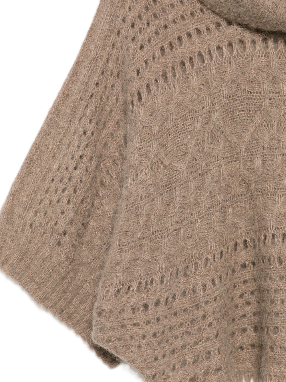 D EXTERIOR Maglia poncho marrone in lana di alpaca