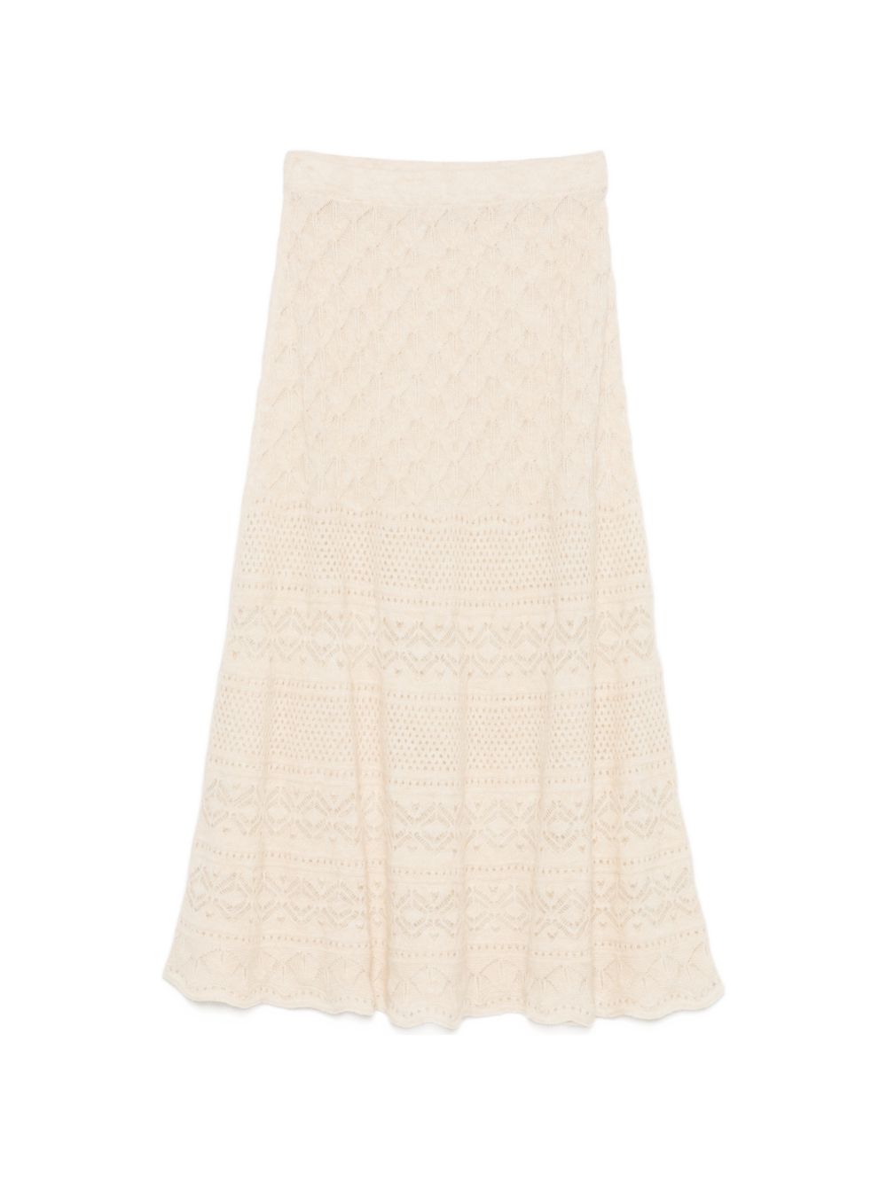 D EXTERIOR Gonna in maglia color panna in lana