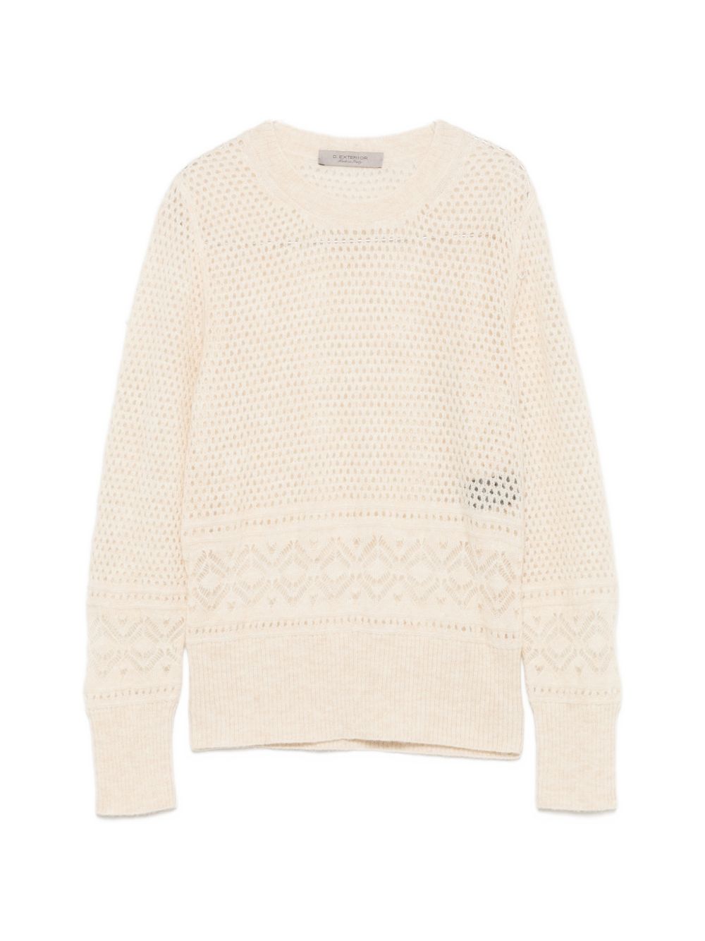 D EXTERIOR Maglia girocollo in lana color crema