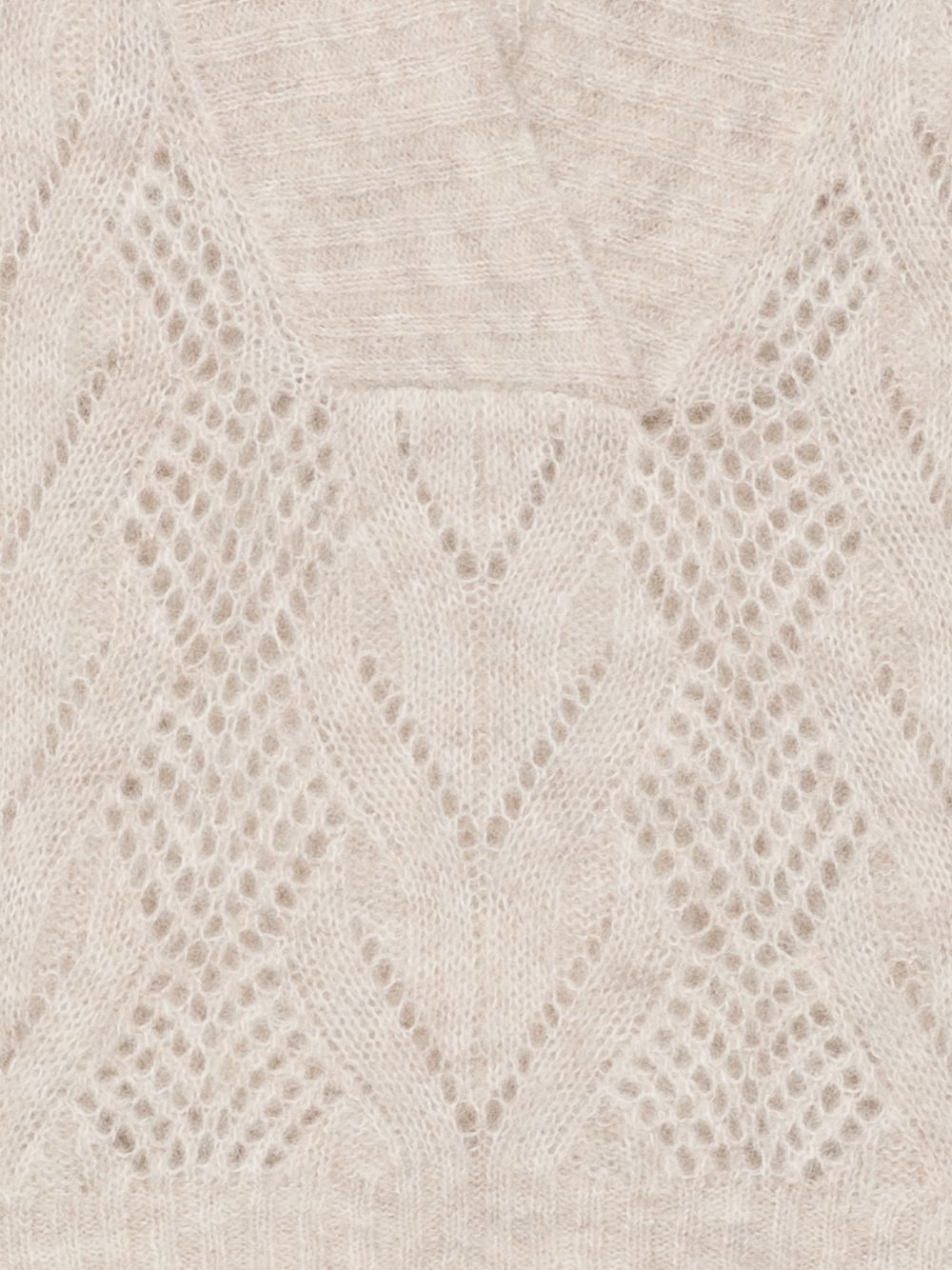 D EXTERIOR Maglia con scollo a V in lana con texture traforata