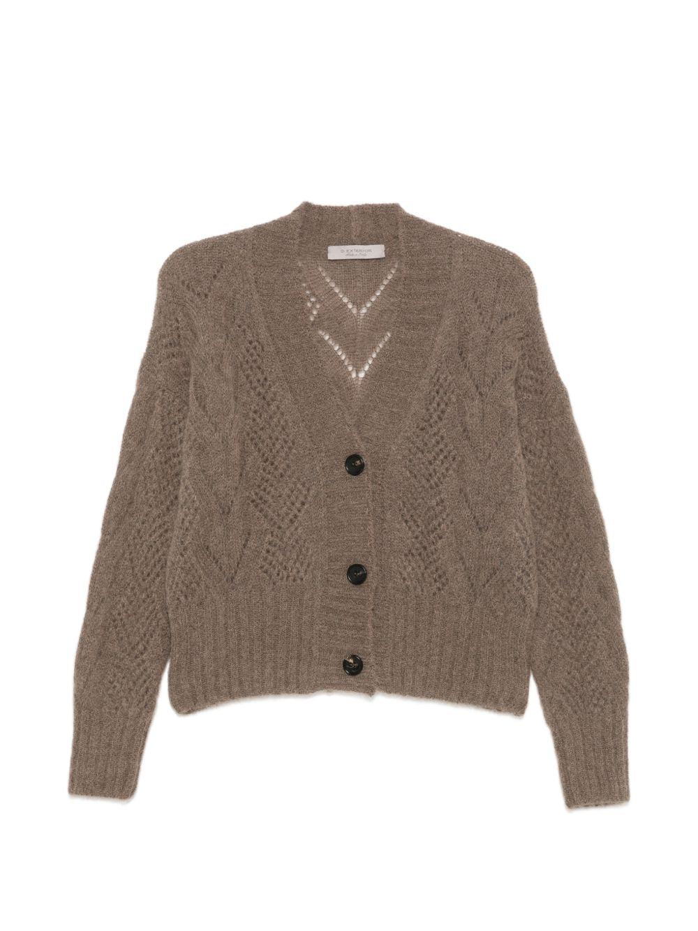 D EXTERIOR Cardigan in maglia di lana di alpaca con scollo a V