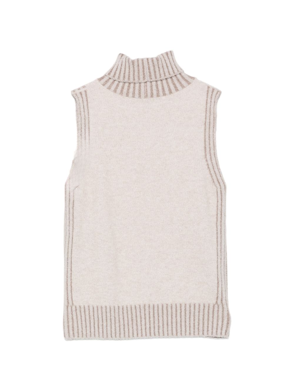 D EXTERIOR Gilet in maglia a collo alto con lavorazione a coste in lana