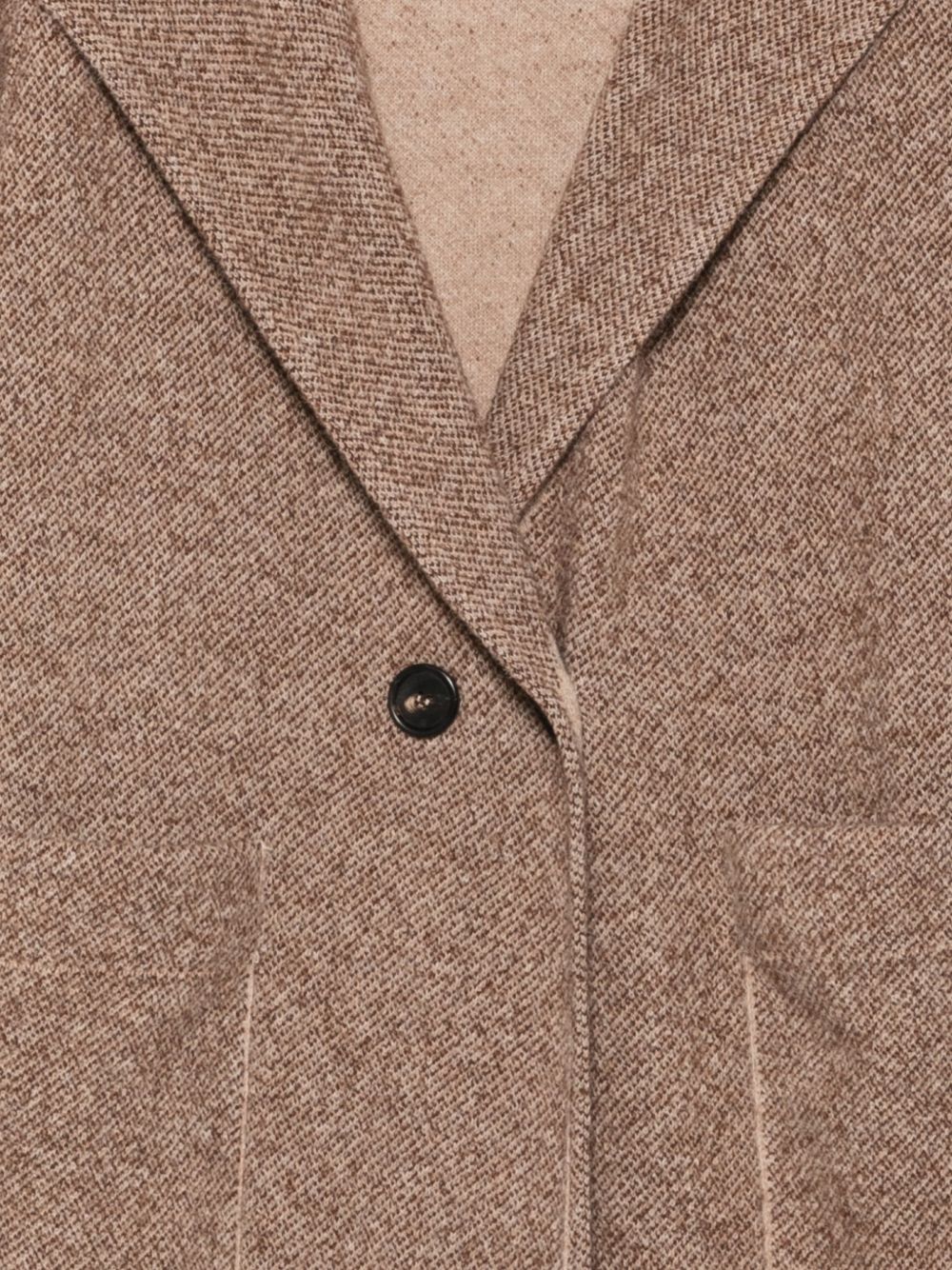 D EXTERIOR Cappotto lungo beige in lana spigata con tasche