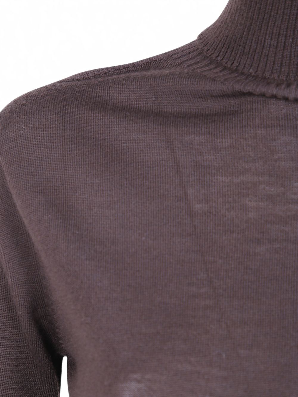 D EXTERIOR Maglia marrone a collo alto in lana dalla texture leggera