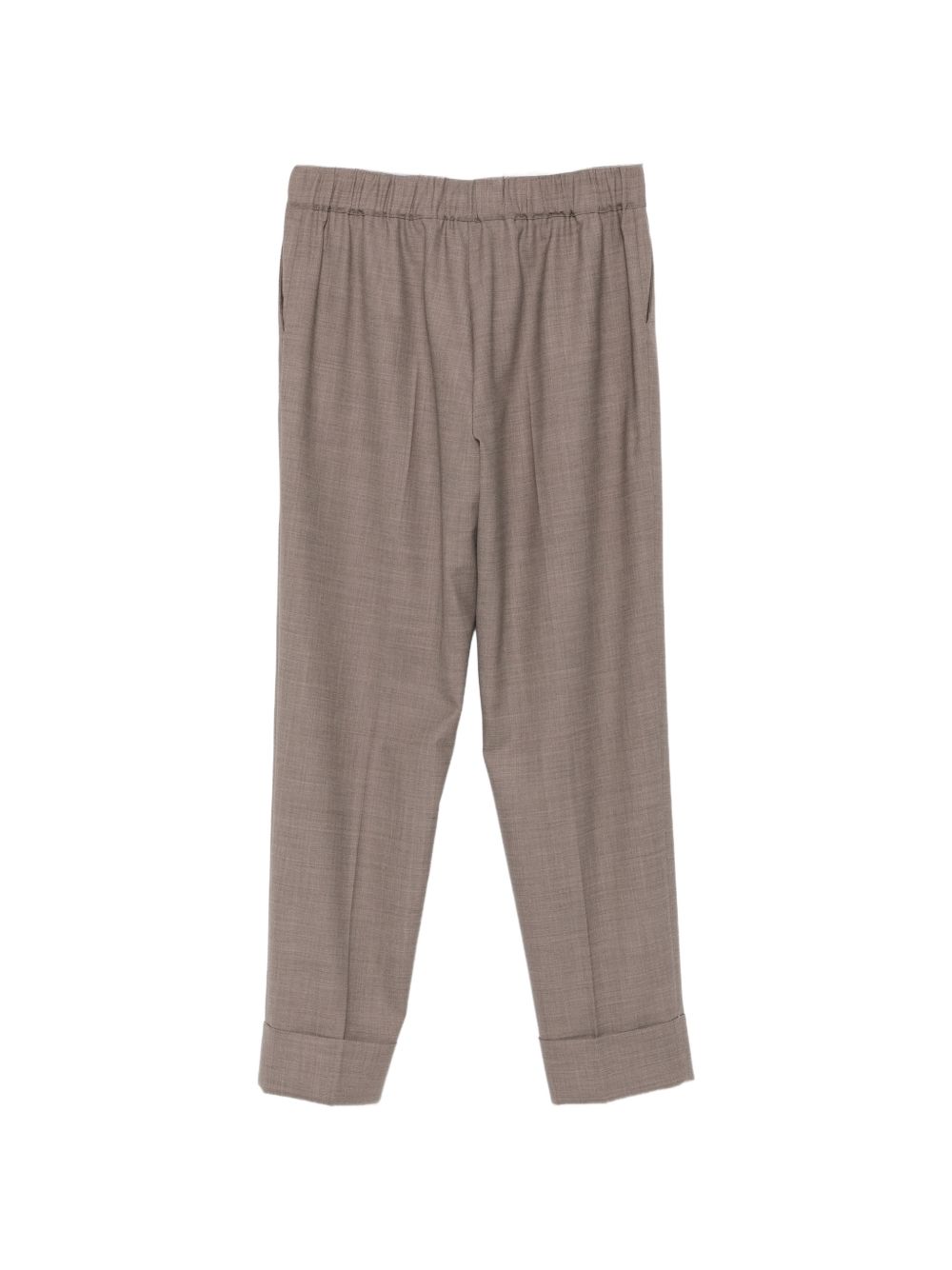 D EXTERIOR Pantaloni casual beige con pinces in lana