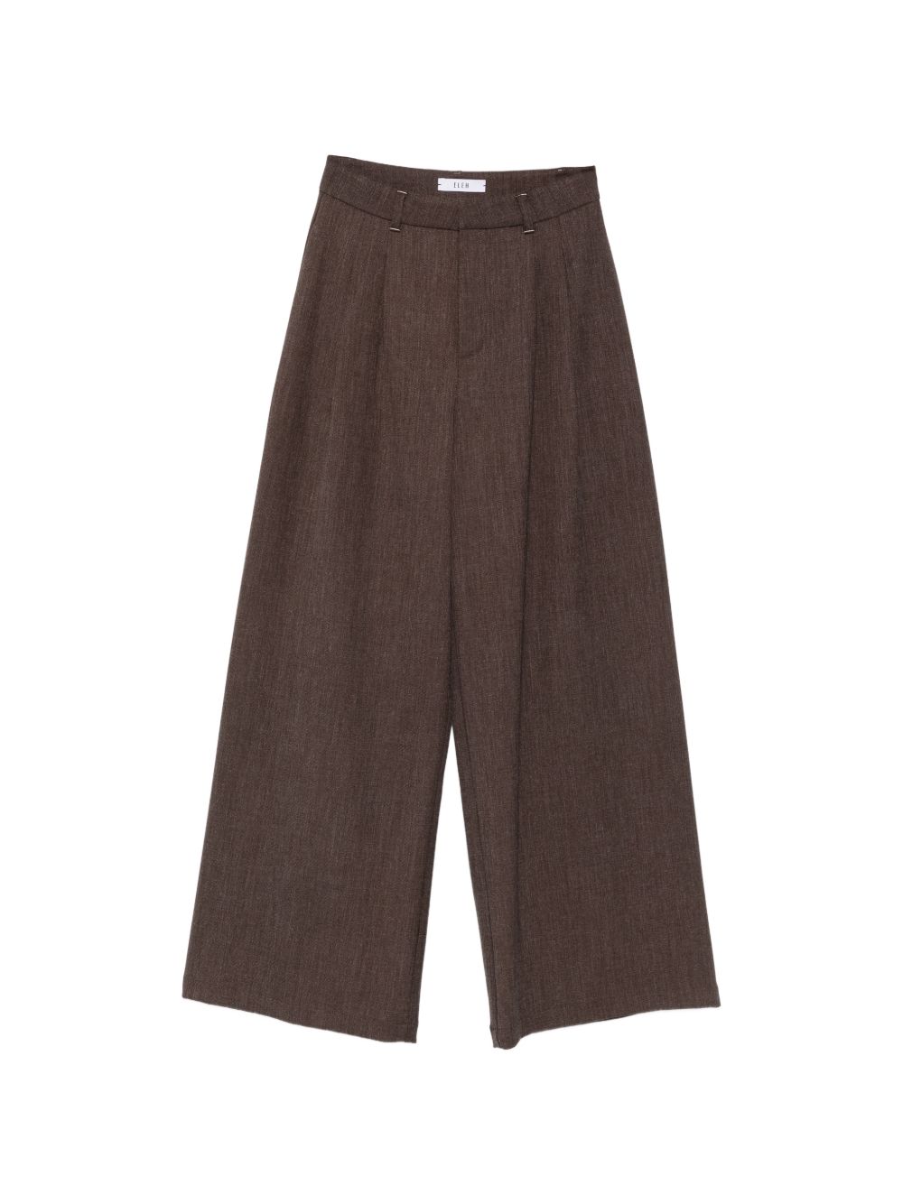 ELEH Pantaloni sartoriali wide leg marrone scuro con pinces