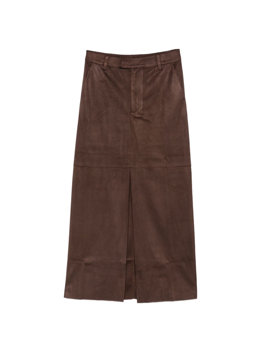 ELEH Gonna midi marrone scuro con spacco frontale