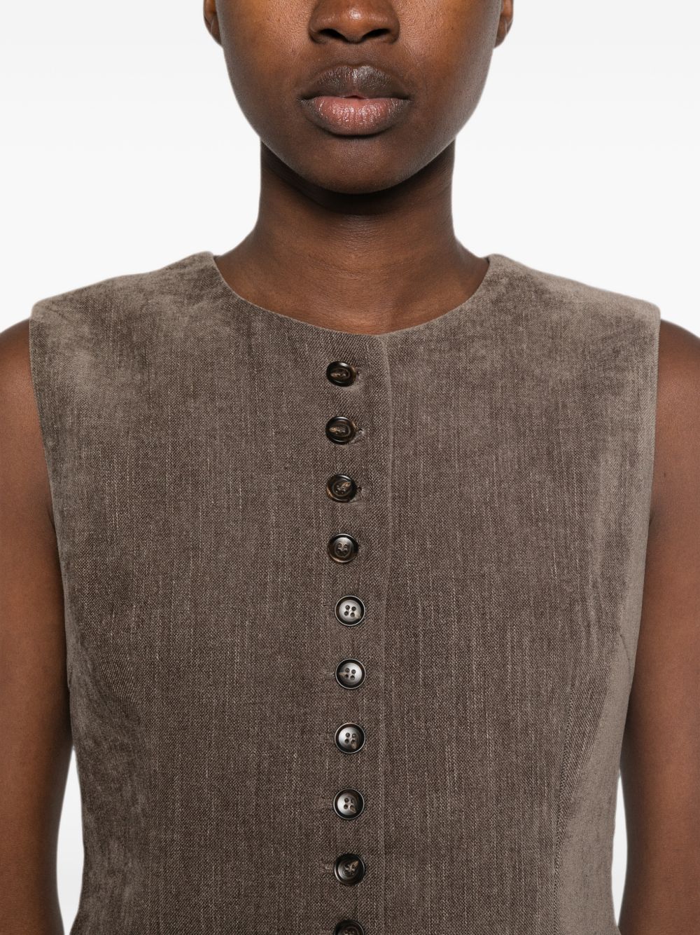 ELEH Gilet marrone con bottoni