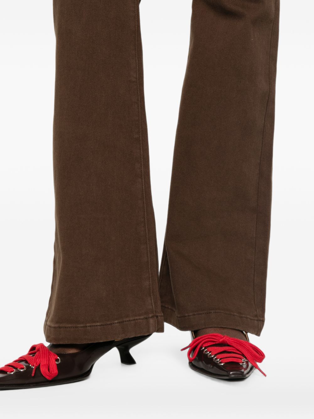 ELEH Jeans marrone scuro a zampa con cinque tasche