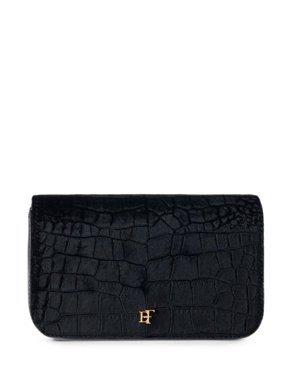 ELISABETTA FRANCHI Borsa nera in ecopelle effetto coccodrillo