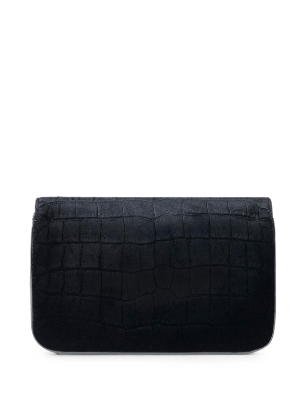 ELISABETTA FRANCHI Borsa nera in ecopelle effetto coccodrillo