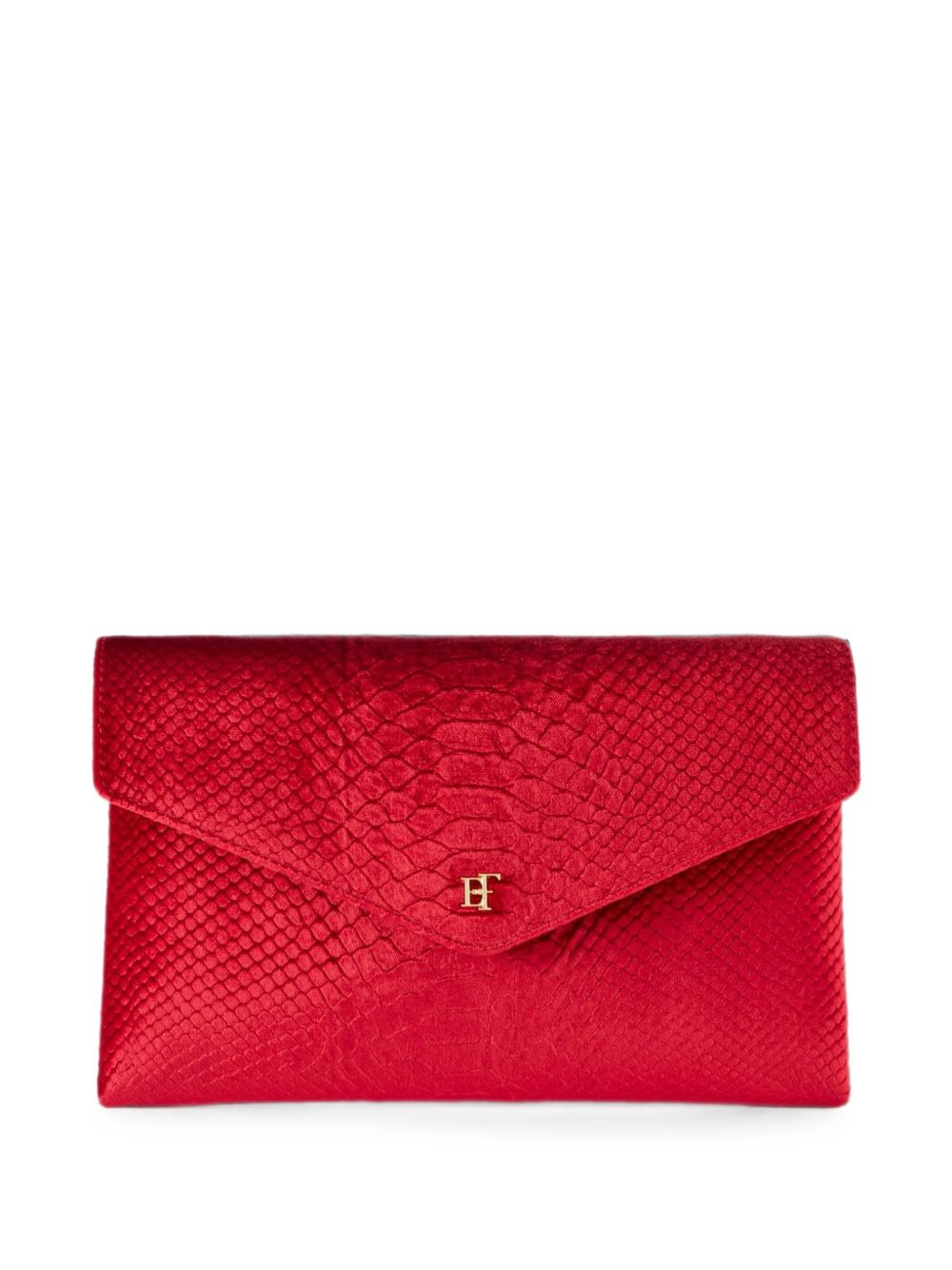 ELISABETTA FRANCHI Borsa pochette rossa in ecopelle effetto coccodrillo