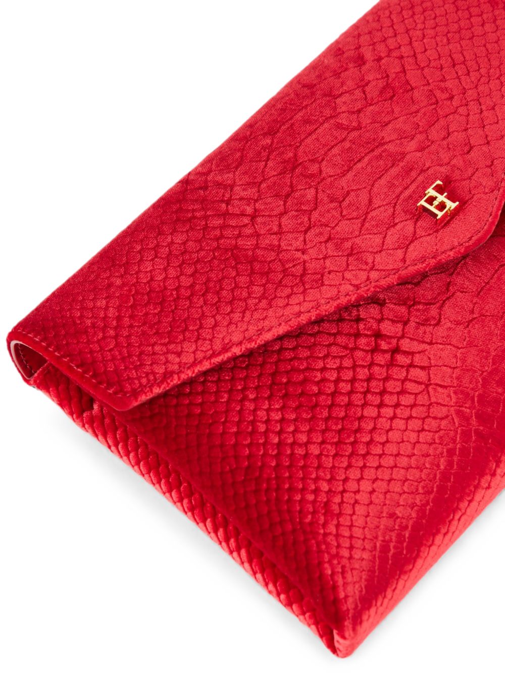ELISABETTA FRANCHI Borsa pochette rossa in ecopelle effetto coccodrillo