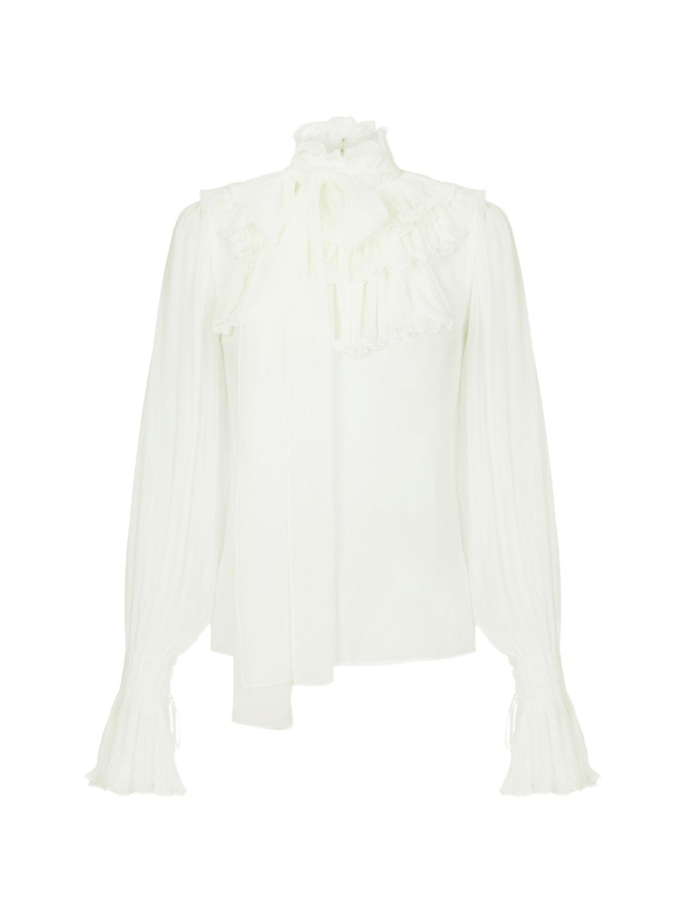 ELISABETTA FRANCHI Blusa bianca a maniche lunghe semitrasparente