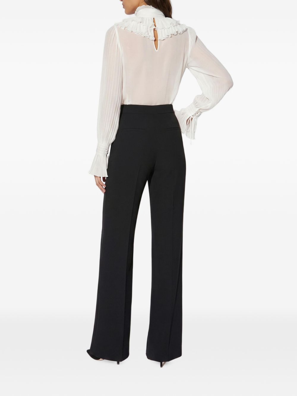 ELISABETTA FRANCHI Blusa bianca a maniche lunghe semitrasparente