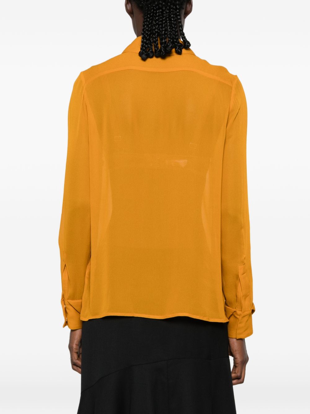 ELISABETTA FRANCHI Camicia arancione luminoso semitrasparente