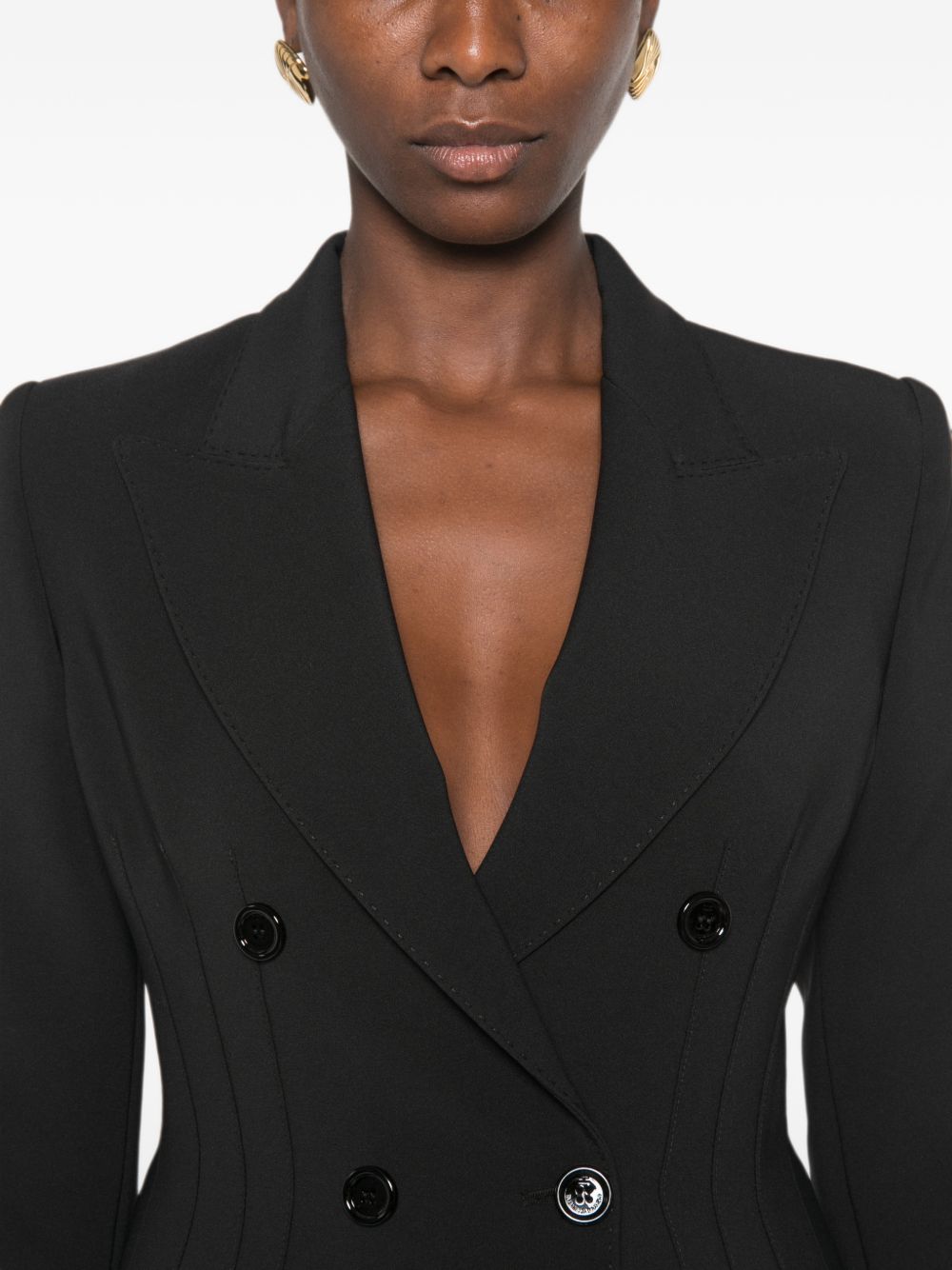 ELISABETTA FRANCHI Giacca blazer donna slim doppiopetto nero antracite