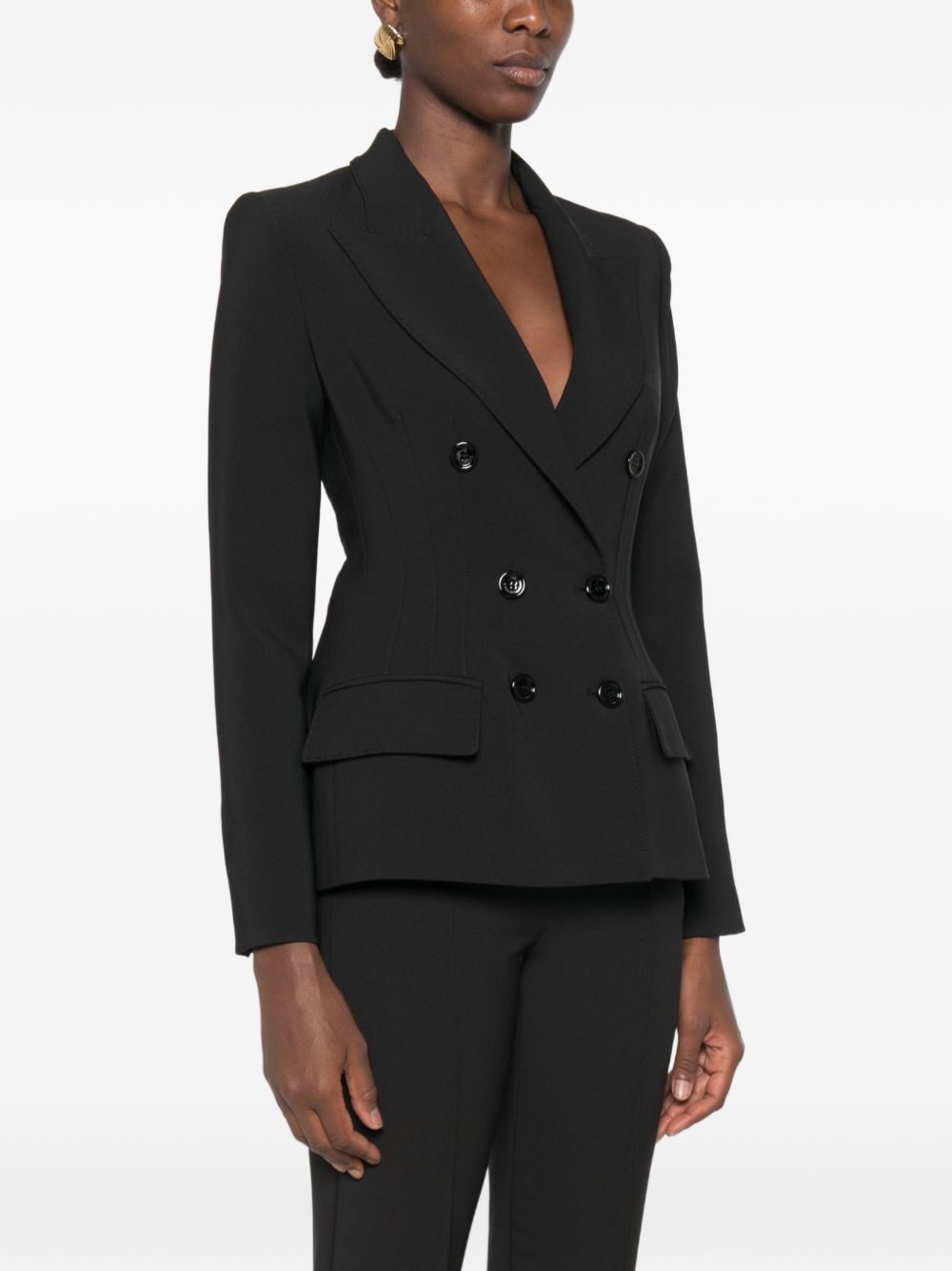 ELISABETTA FRANCHI Giacca blazer donna slim doppiopetto nero antracite