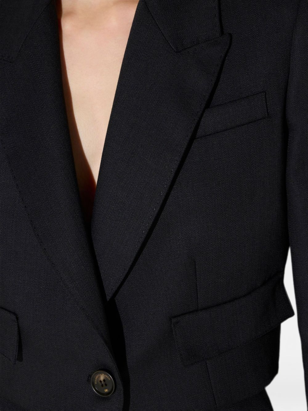ELISABETTA FRANCHI Blazer top crop nero con scollo a V