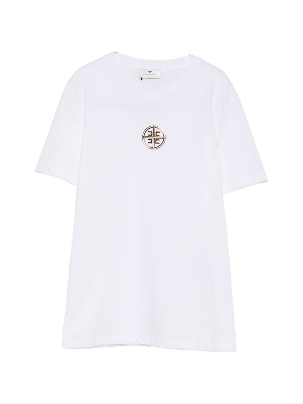 ELISABETTA FRANCHI T-shirt bianca a maniche corte con logo sul petto