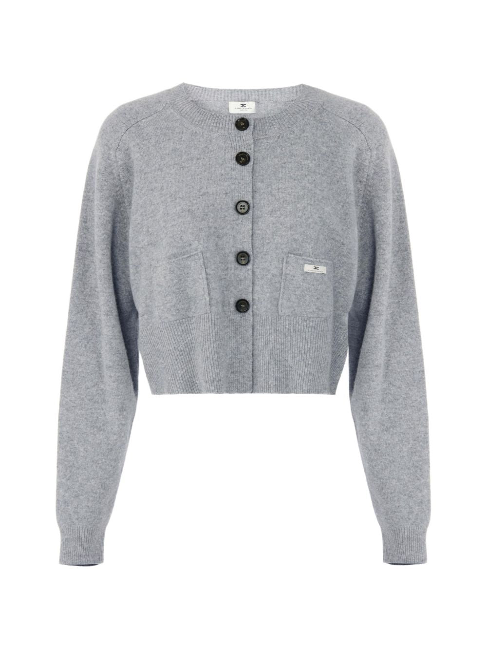 ELISABETTA FRANCHI Cardigan corto con taschine e chiusura con bottoni